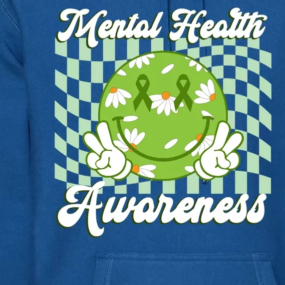 Mental Health Awareness Smile Face Groovy Premium Hoodie