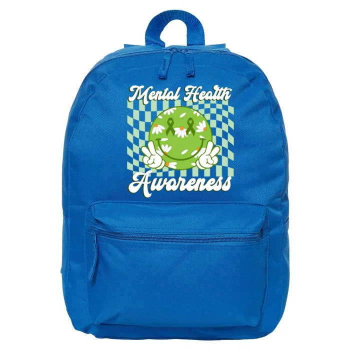 Mental Health Awareness Smile Face Groovy 16 in Basic Backpack