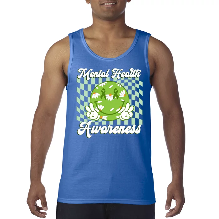 Mental Health Awareness Smile Face Groovy Tank Top