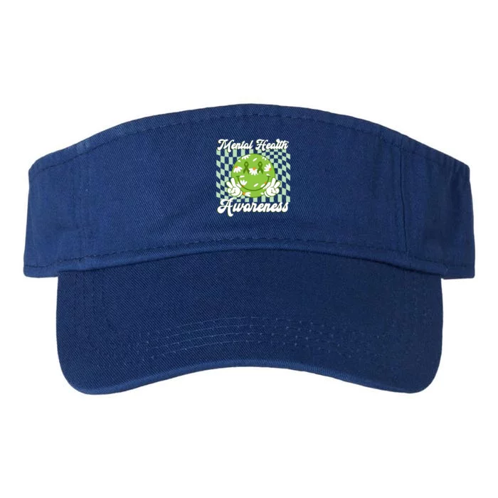 Mental Health Awareness Smile Face Groovy Valucap Bio-Washed Visor