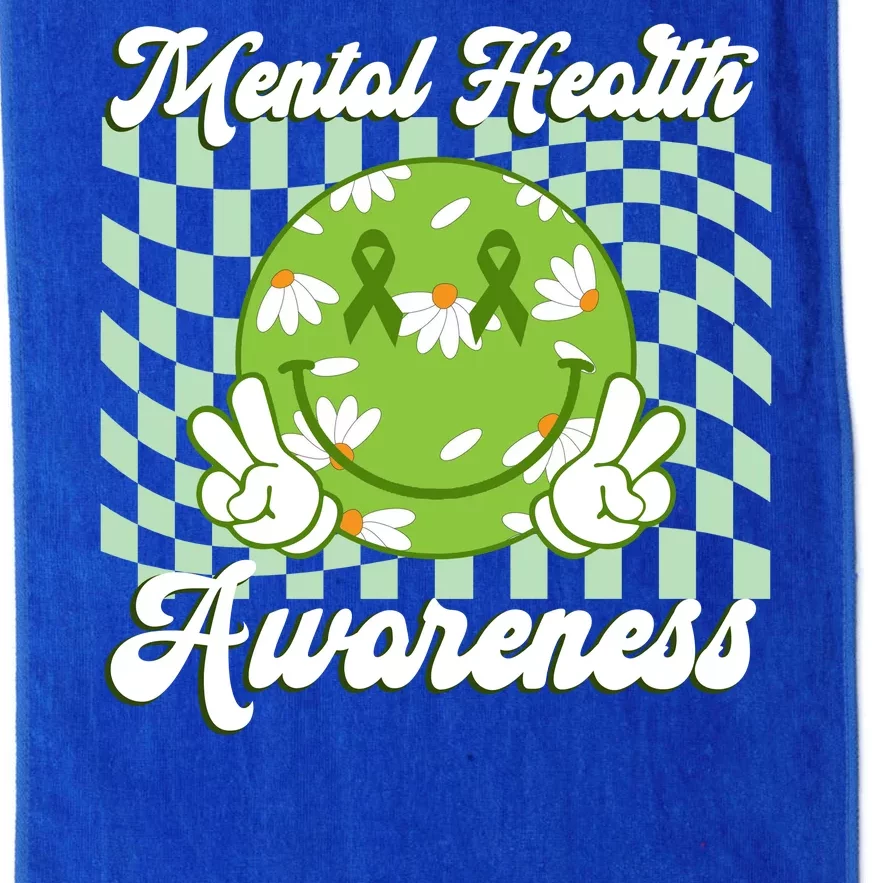 Mental Health Awareness Smile Face Groovy Platinum Collection Golf Towel