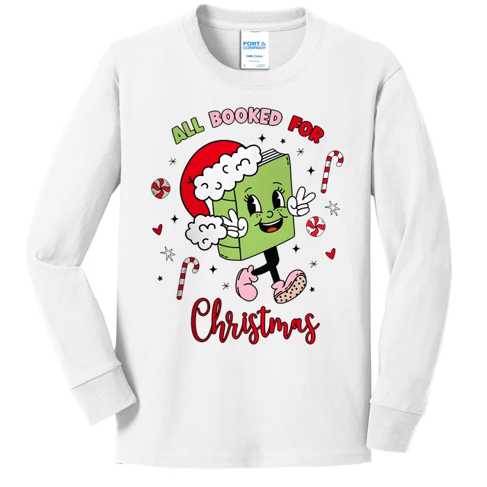 My Holidays Are All Booked Christmas Character Book Lovers Kids Long Sleeve Shirt