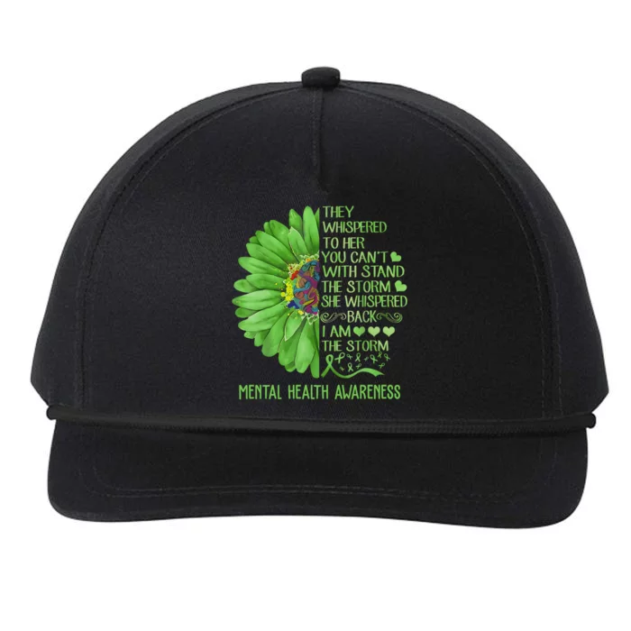 Mental Health Awareness Matters Sunflower I Am The Storm Snapback Five-Panel Rope Hat