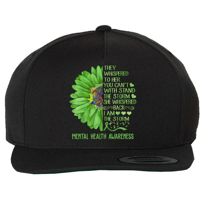 Mental Health Awareness Matters Sunflower I Am The Storm Wool Snapback Cap