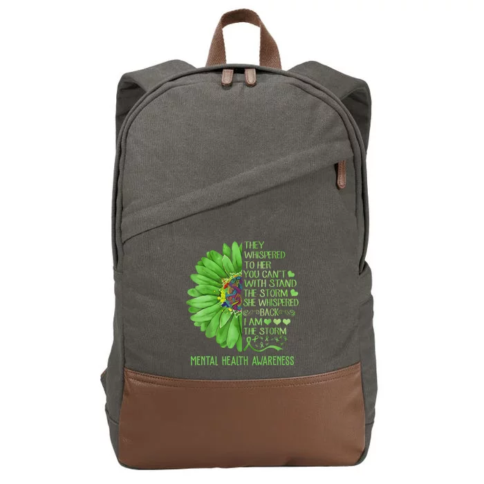 Mental Health Awareness Matters Sunflower I Am The Storm Cotton Canvas Backpack