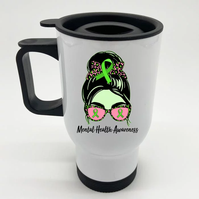 Mental Health Awareness Front & Back Stainless Steel Travel Mug