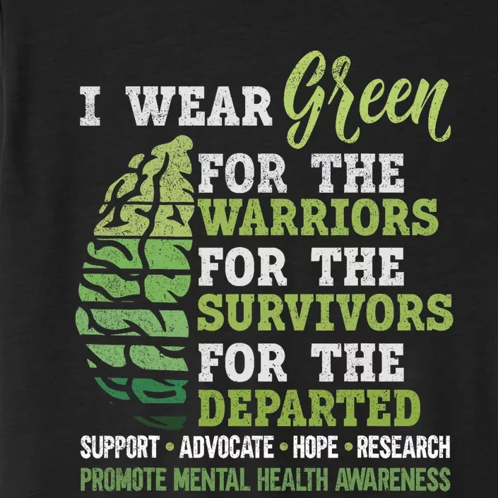 Mental Health Awareness Matters Support I Wear Green Warrior ChromaSoft Performance T-Shirt