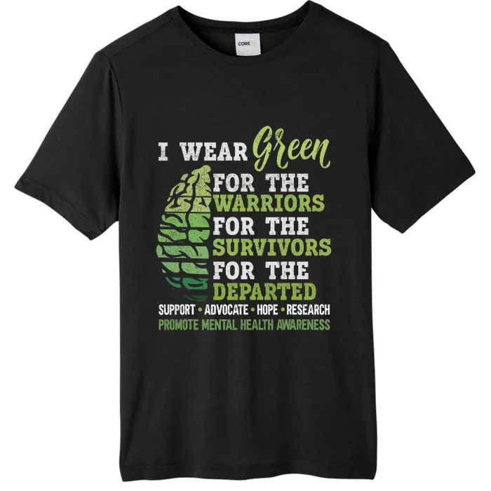 Mental Health Awareness Matters Support I Wear Green Warrior ChromaSoft Performance T-Shirt