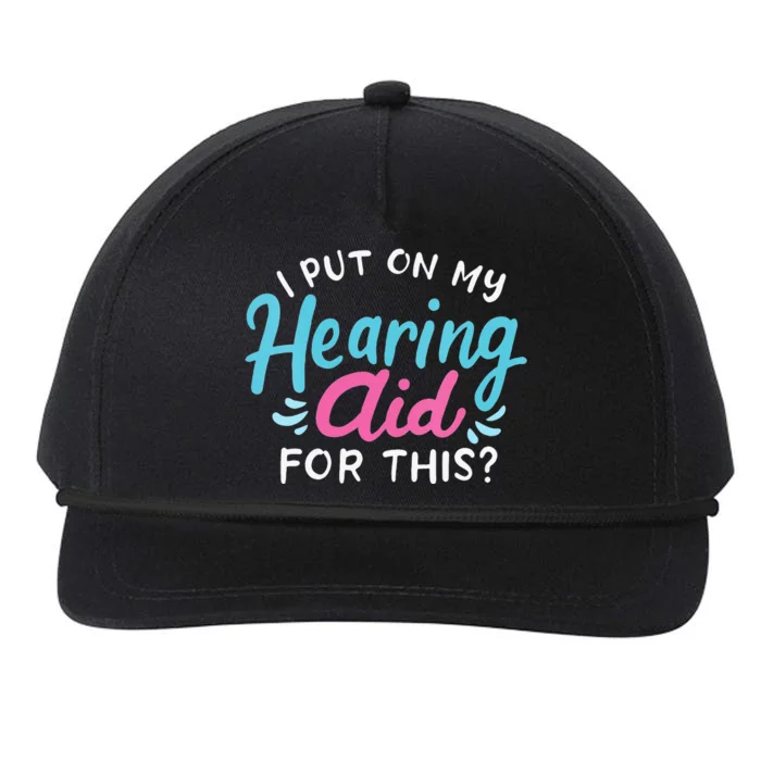 My Hearing Aid Deaf Pride Humor Funny Hard Of Hearing Deaf Snapback Five-Panel Rope Hat