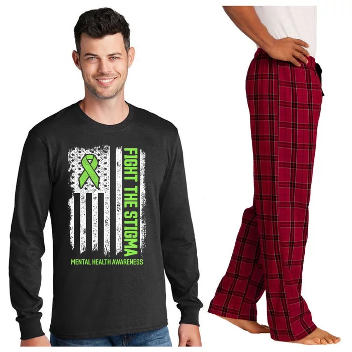 Mental Health Awareness Fight The Stigma Mental Health Long Sleeve Pajama Set