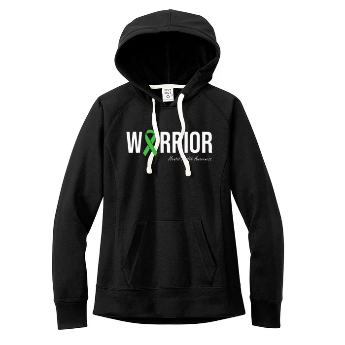 Mental Health Awareness Green Ribbon Women's Fleece Hoodie