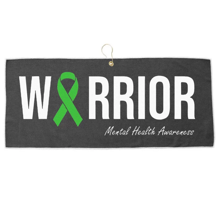 Mental Health Awareness Green Ribbon Large Microfiber Waffle Golf Towel