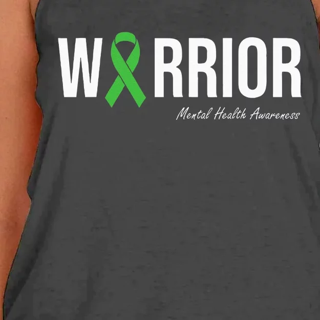 Mental Health Awareness Green Ribbon Women's Knotted Racerback Tank