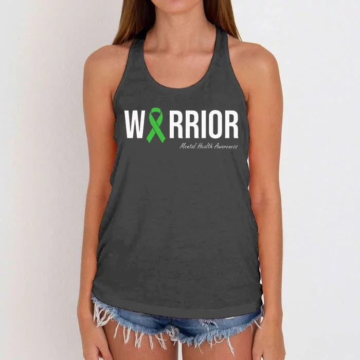 Mental Health Awareness Green Ribbon Women's Knotted Racerback Tank