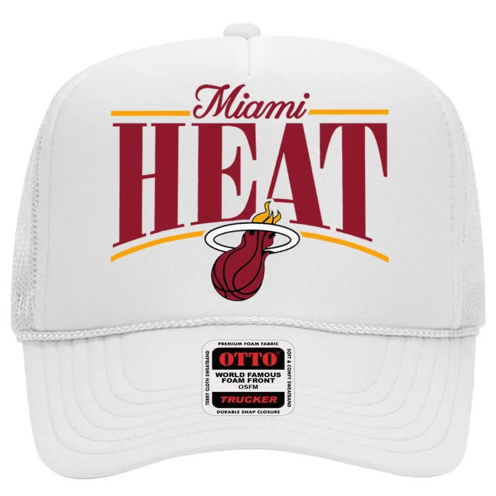 Miami Heat Arch High Crown Mesh Trucker Hat