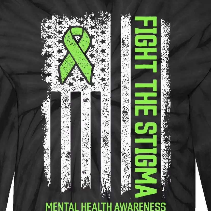 Mental Health Awareness Fight The Stigma Mental Health Tie-Dye Long Sleeve Shirt