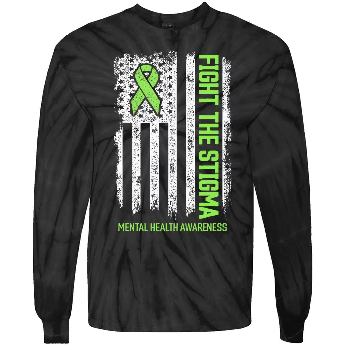 Mental Health Awareness Fight The Stigma Mental Health Tie-Dye Long Sleeve Shirt