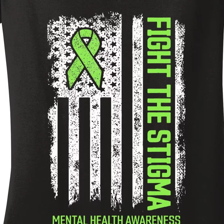 Mental Health Awareness Fight The Stigma Mental Health Women's V-Neck T-Shirt