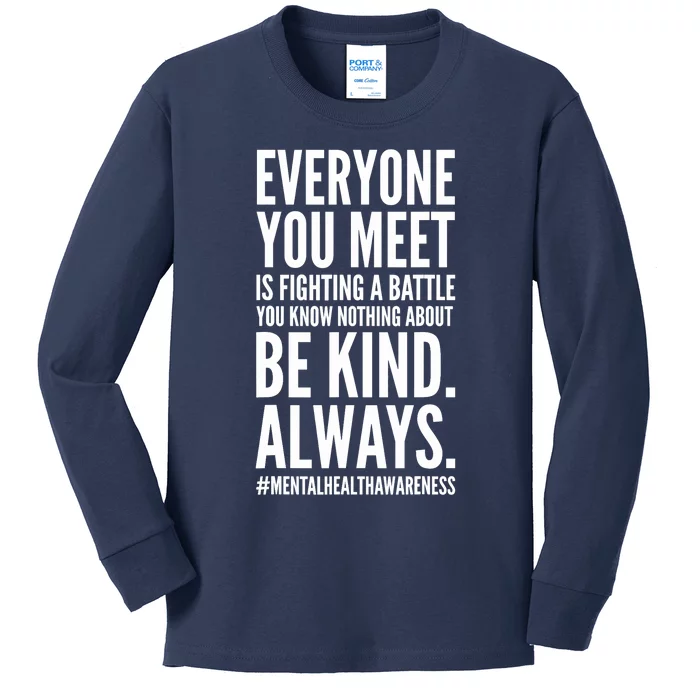 Mental Health Awareness Month End The Stigma Positive Quote Kids Long Sleeve Shirt