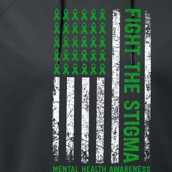 Mental Health Awareness Shirt Fight The Stigma Mental Health Performance Fleece Hoodie