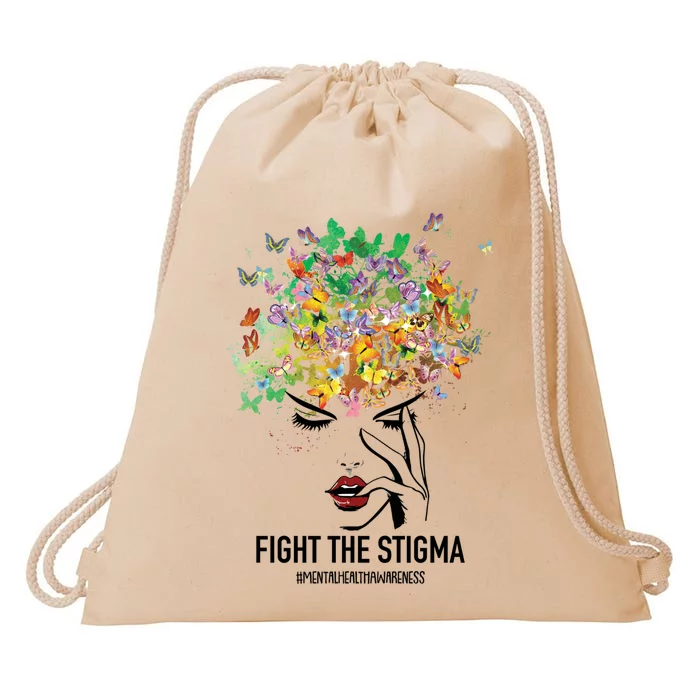 Mental Health Awareness Month Fight The Stigma Positive Gift Drawstring Bag