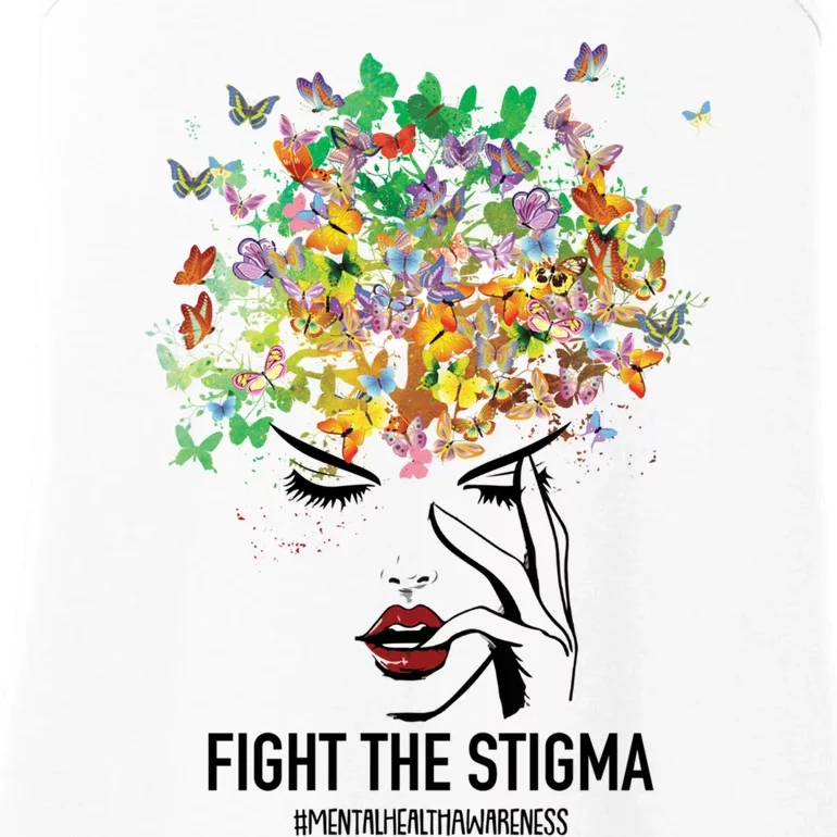 Mental Health Awareness Month Fight The Stigma Positive Gift Ladies Essential Tank