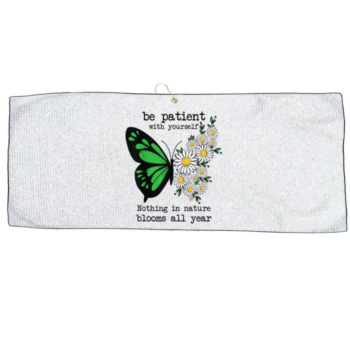 Mental Health Awareness - Butterfly Daisy Flower Large Microfiber Waffle Golf Towel