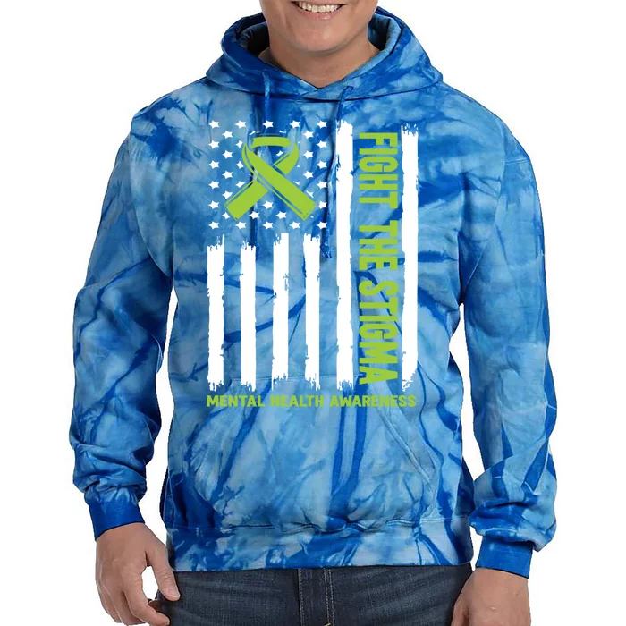 Mental Health Awareness Gift Psychology Fight The Stigma Gift Tie Dye Hoodie