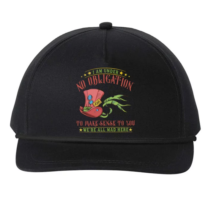 Mad Hatter Alice In Wonderland Snapback Five-Panel Rope Hat