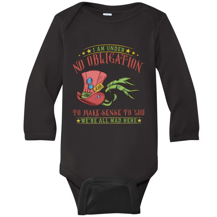 Mad Hatter Alice In Wonderland Baby Long Sleeve Bodysuit