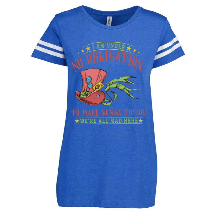 Mad Hatter Alice In Wonderland Enza Ladies Jersey Football T-Shirt