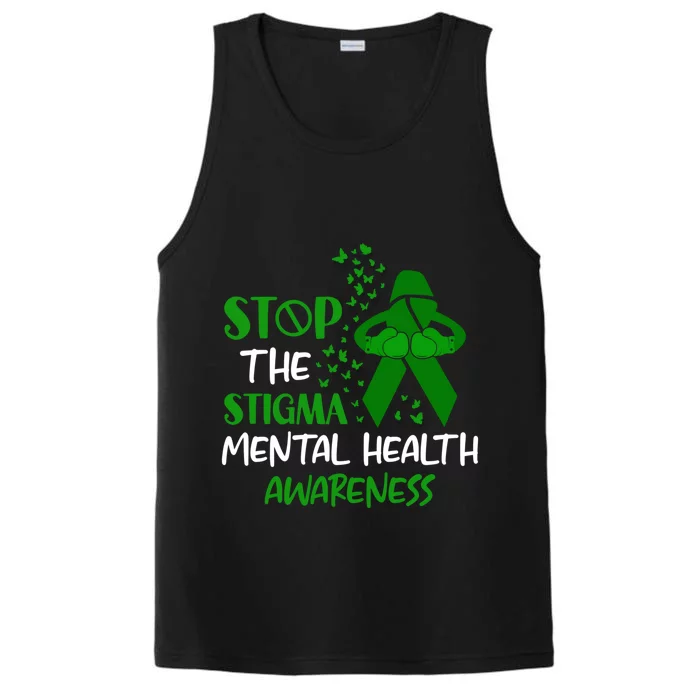 Mental Health Awareness Fight The Stigma Motivational Quote Great Gift Performance Tank