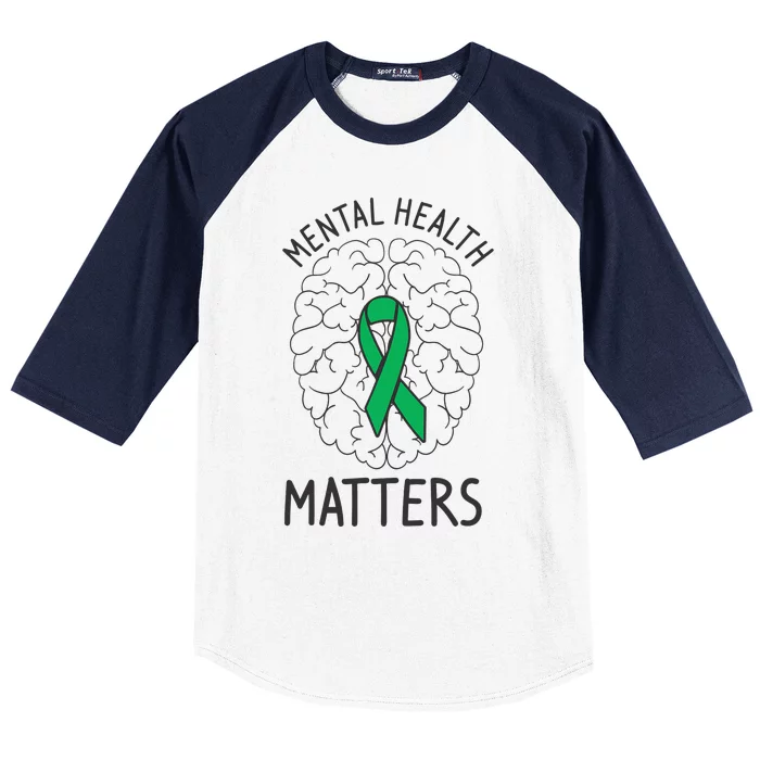 Mental Health Awareness Month Mental Health Matters Positive Baseball Sleeve Shirt