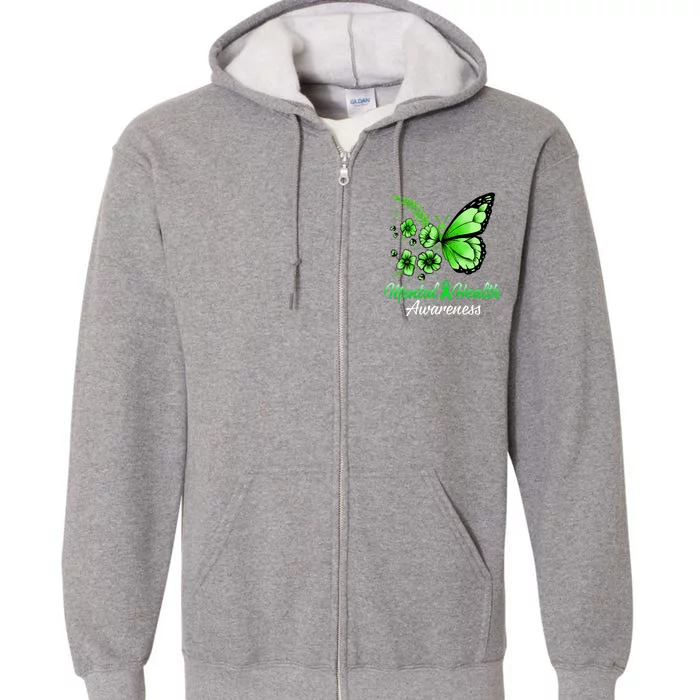 Mental Health Awareness Butterfly Full Zip Hoodie