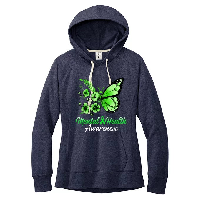 Mental Health Awareness Butterfly Women's Fleece Hoodie