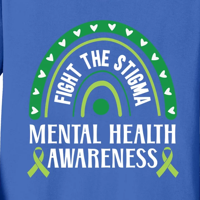 Mental Health Awareness Fight The Stigma Supporter Gift Kids Long Sleeve Shirt