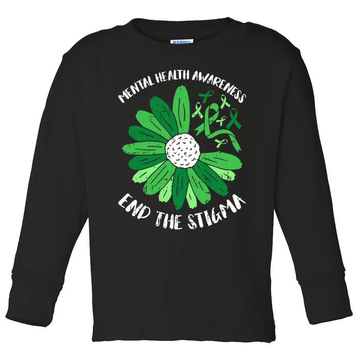 Mental Health Awareness End The Stigma Warrior Counselor Toddler Long Sleeve Shirt