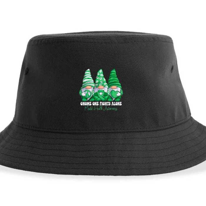 Mental Health Awareness Month Green Ribbon Gnomies Support Sustainable Bucket Hat