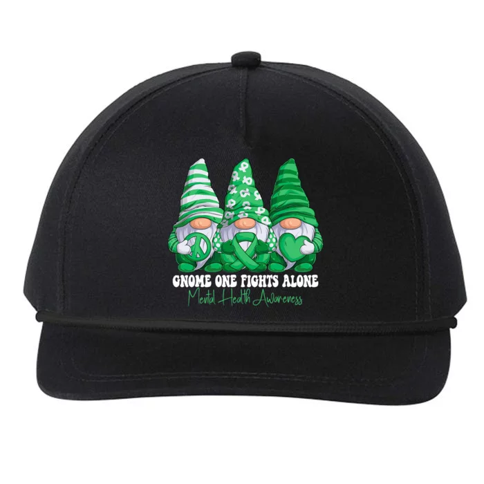 Mental Health Awareness Month Green Ribbon Gnomies Support Snapback Five-Panel Rope Hat