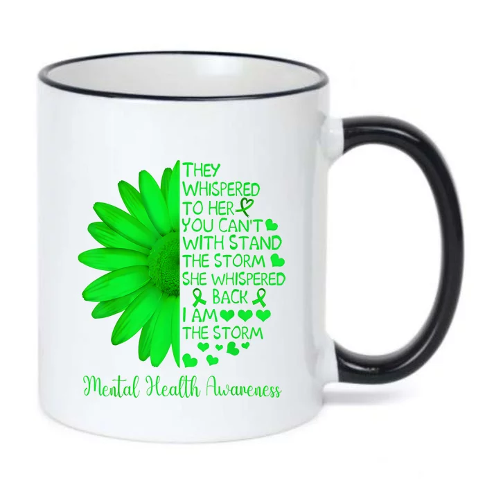 Mental Health Awareness Matters Sunflower I Am The Storm Black Color Changing Mug