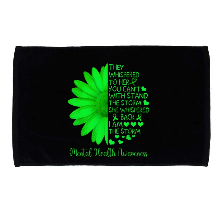 Mental Health Awareness Matters Sunflower I Am The Storm Microfiber Hand Towel