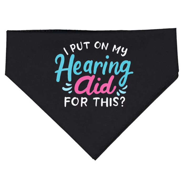 My Hearing Aid Deaf Pride Humor Funny Hard Of Hearing Deaf USA-Made Doggie Bandana