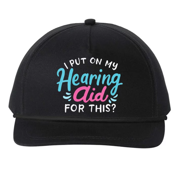 My Hearing Aid Deaf Pride Humor Funny Hard Of Hearing Deaf Snapback Five-Panel Rope Hat