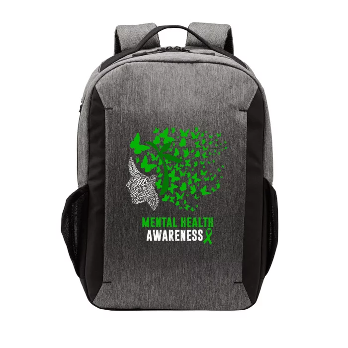 Mental Health Awareness Butterflies Green Ribbon Vector Backpack