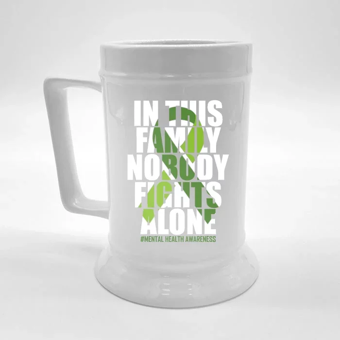 Mental Health Awareness Ribbon Family You Matter Kindness Front & Back Beer Stein