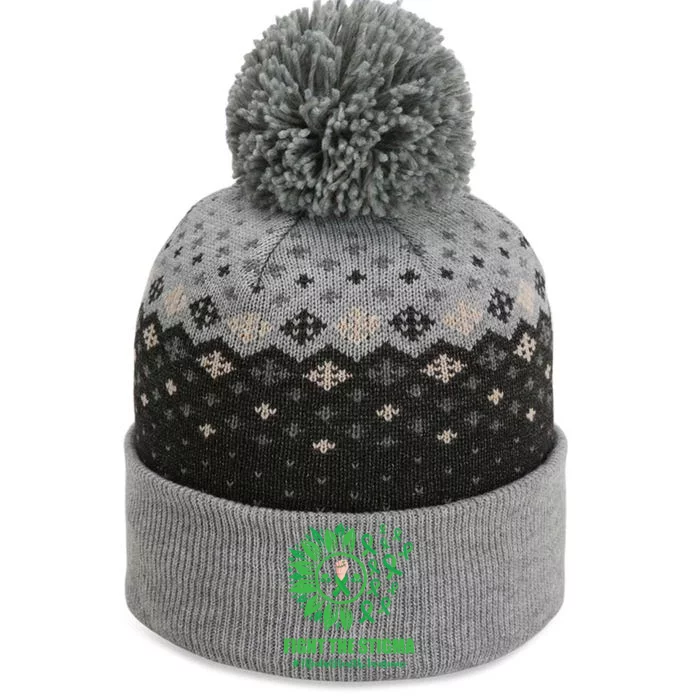 Mental Health Awareness Gift Fight The Stigma Green Ribbon Cute Gift The Baniff Cuffed Pom Beanie