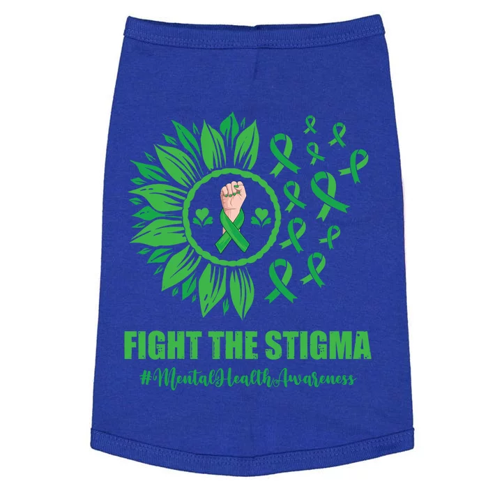 Mental Health Awareness Gift Fight The Stigma Green Ribbon Cute Gift Doggie Tank