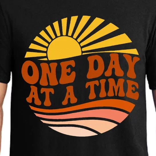 Mental Health Awareness One Day At A Time Retro Sunshine Pajama Set