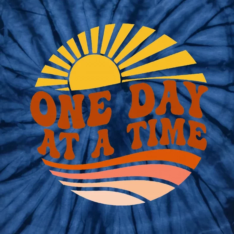 Mental Health Awareness One Day At A Time Retro Sunshine Tie-Dye T-Shirt