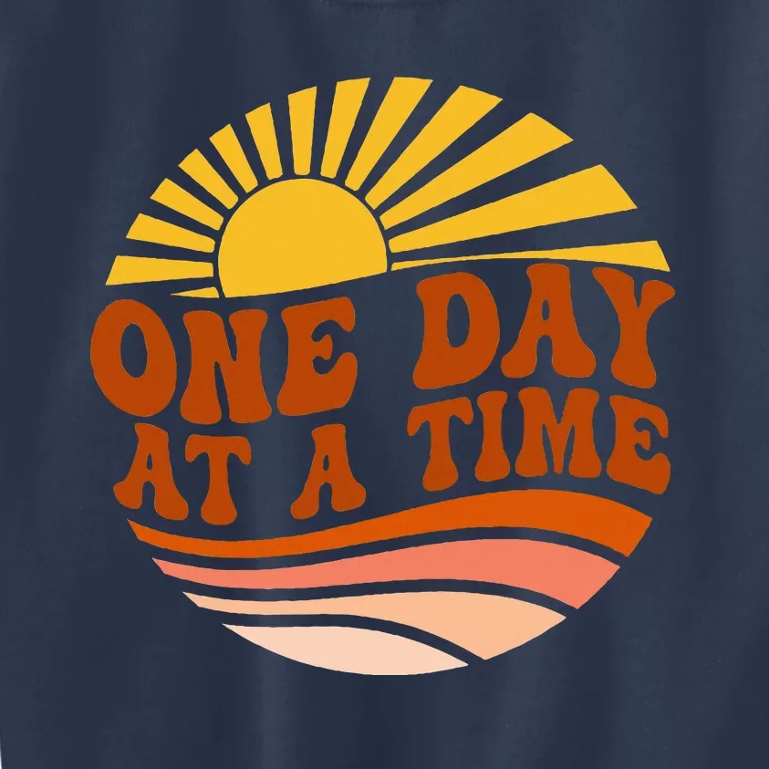 Mental Health Awareness One Day At A Time Retro Sunshine Kids Sweatshirt